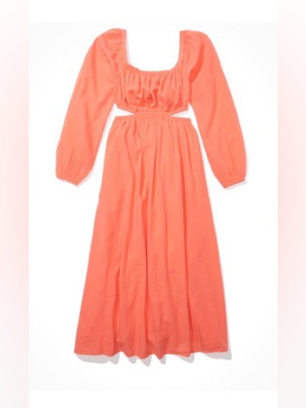 American Eagle Outfitters Coral Long Sleeve Maxi Dress